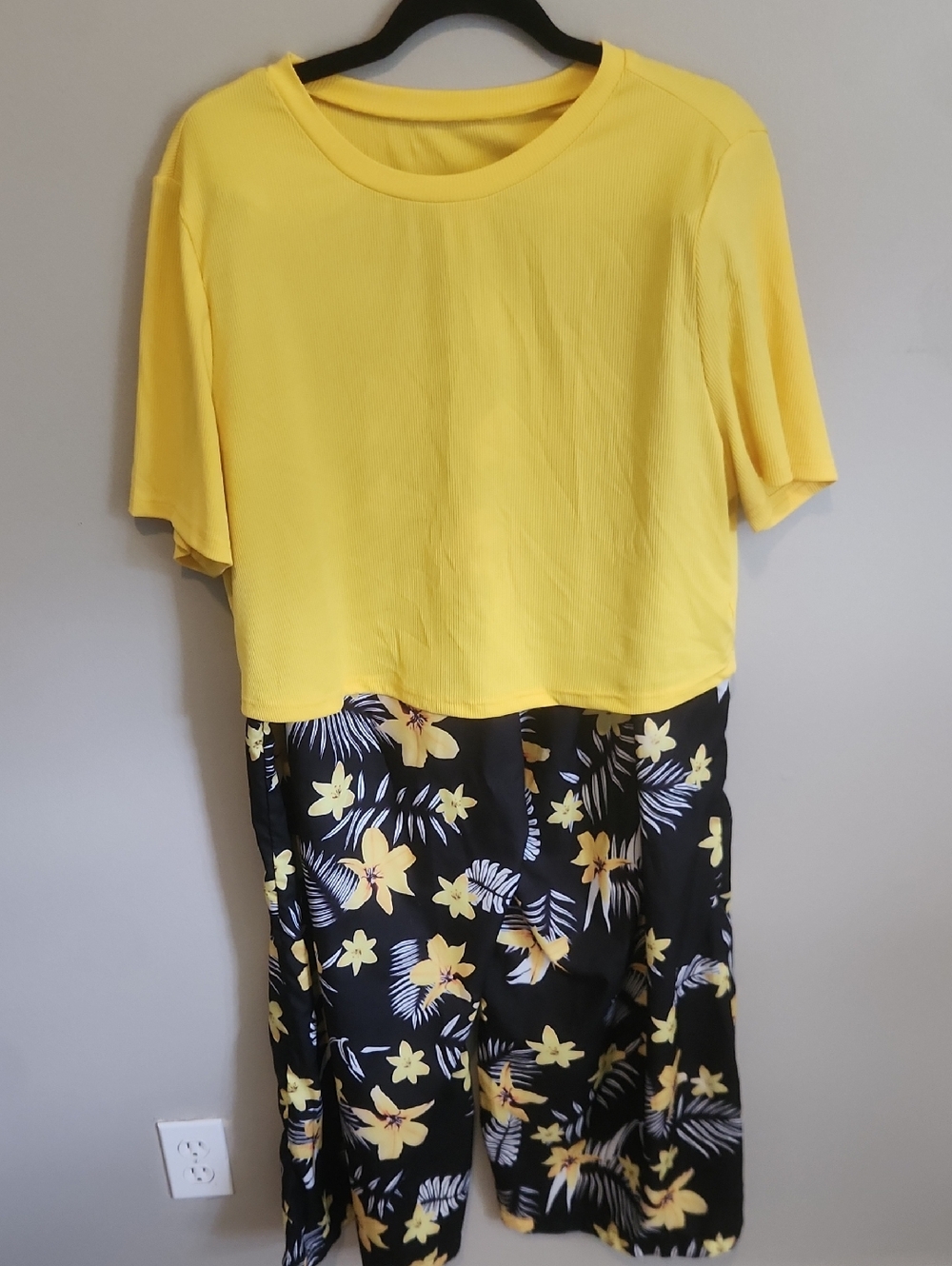 Sunny Yellow Wide Leg Pants and Crop Top
